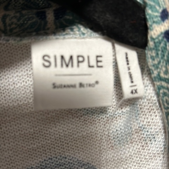 Suzanne Betro Taupe & Arcadia Green Geometric Kimono – Size 4X - Picture 6 of 7